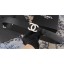 Imitation Chanel Width 3.5cm Leather Belt Black with Silver CC Logo CE01802