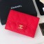 Imitation High Quality Chanel Grained Leather Classic Card Holder AP0214 Bright Red 2019 Collection CE01314