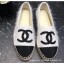 Imitation Top Chanel CC Logo Tweed Fabric Espadrilles G34436 White 2019 CE02743