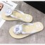 Imitation Top Chanel Rubber Camellia Thong Slides Sandals White 2020 Collection CE00971