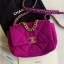 Knockoff 1:1 Chanel 19 Tweed Small Flap Bag AS1160 Purple 2019 Collection CE01536