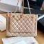 Knockoff Best Quality Chanel Quilted Shiny Lambskin Double Clutch with Chain AP1073 Nude 2019 Collection CE03535