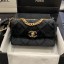 Knockoff Chanel 19 Quilted Velvet Small Flap Bag AS1160 Black 2019 Collection CE03275