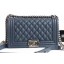 Knockoff Chanel Caviar Leather Boy Flap Medium Bag Navy Blue CE01144