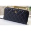 Knockoff Chanel Classic Long Zipped Wallet 31507 Grained Calfskin Black/Gold CE02566