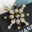 Knockoff Chanel Crystal and Pearl Snowflake Brooch AB2323 White/Black 2019 Collection CE02753