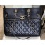 Knockoff Chanel Drawstring Shopping Tote Bag with Zip Black 2019 CE01298