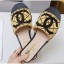 Knockoff Chanel Heel Pearl Embroidery CC Logo Mules G35904 Beige 2020 CE03730