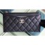 Knockoff Chanel Iridescent Pearl Caviar Pouch Clutch Bag Black 2019 CE03054