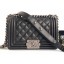 Knockoff Chanel Lambskin Boy Flap Small Bag Black/Silver CE03912