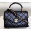 Knockoff Chanel Quilted Calfskin Small Flap Bag with Top Handle AS0625 Black 2019 CE03449