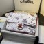 Knockoff Chanel Quilted Fabric Snowflake Print Medium Flap Bag White 2020 Collection CE02501