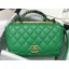 Knockoff Chanel Small Frame Flap Bag with Chain Top Handle AS1749 Green 2020 CE02666