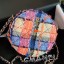 Knockoff Chanel Tweed Round Clutch with Chain AP0366 Orange/Blue/Pink 2020 Collection CE01535