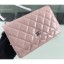 Knockoff Chanel Wallet On Chain WOC Bag in Patent Leather Nude Pink/Silver CE01766