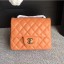 Knockoff Luxury Chanel Classic Flap Mini Bag A1115 in Lambskin Leather Ochre with Golden Hardware CE03783