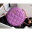 New Chanel Pearl on Chain Round Clutch with Chain Bag Mauve 2020 CE01292