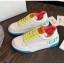 Replica AAA Chanel Multicolor Calfskin Leather Sneaker G35934 White/Blue/Yellow 2020 Collection CE02693