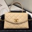 Replica AAAAA Chanel Quilted Lambskin Flap Bag with Top Handle AS1175 Apricot 2019 Collection CE02210