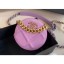 Replica Chanel 19 Jersey Round Clutch with Chain Bag Mauve 2020 CE02320