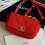 Replica Chanel 19 Tweed Flap Waist Bag/Belt Bag AS1163 Red 2019 Collection CE01293