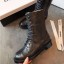 Replica Chanel Calfskin Flat Lace up Mid-Shaft Boot Black 2019 Collection CE01005