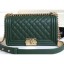 Replica Chanel Caviar Leather Boy Flap Medium Bag Green CE00897