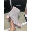 Replica Chanel CC Logo Ankle Boots Tweed Pink 2020 CE03496