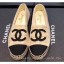 Replica Chanel CC Logo Tweed Fabric Espadrilles Beige 2019 CE01147