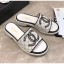 Replica Chanel CC Quilted Flat Slide Sandals White/Black 2020 Collection CE03641