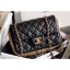 Replica Chanel Chain and Pearls Flap Mini Bag AS1740 Black 2020 CE03817