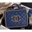 Replica Chanel Chain CC Filigree Medium Vanity Case Bag A93343 Navy Blue 2020 CE02939