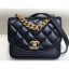 Replica Chanel Chain Handle Mini Flap Bag AS0784 Black 2019 CE01936