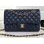 Replica Chanel Classic Flap Medium Bag A1112 Navy Blue in Sheepskin Leather with Gold Hardware CE01281