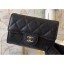 Replica Chanel Classic Small Card Holder AP0214 Grained Calfskin Black/Silver CE03899