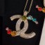 Replica Chanel Colorful Stone Charms CC Pendant Necklace 2019 Collection CE01855