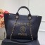Replica Chanel Deauville Grained Calfskin Medium Shopping Bag A57067 Black/Gold 2019 Collection CE02114