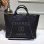 Replica Chanel Deauville Grained Calfskin Medium Shopping Bag A57067 Black/Silver 2019 Collection CE01317
