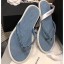 Replica Chanel Denim Chain Thong Sandals Light Blue 2020 CE03524