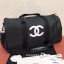 Replica Chanel Fabric CC Carry-on Duffle Top Handle Bag Black/White 01 2019 Collection CE02784