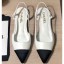 Replica Chanel Lambskin and Satin Slingbacks G35261 White/Black 2020 CE01485