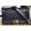 Replica Chanel Lambskin Boy Flap Medium Bag Navy Blue/Silver CE00730