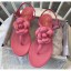 Replica Chanel Lambskin Classic Camellia Thong Sandals Pink 2020 Collection CE01498