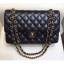 Replica Chanel Lambskin Classic Flap Medium Bag A01112 Black with Gold Hardware 2018 CE03613