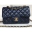 Replica Chanel Lambskin Small Classic Flap Bag A1116 Navy Blue CE03814