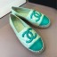 Replica Chanel Quilted Calfskin Flat Espadrilles G29762 Green 2020 Collection CE04202