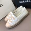 Replica Chanel Quilted Calfskin Flat Espadrilles G29762 White/Beige 2020 Collection CE03553