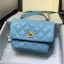 Replica Chanel Quilted Calfskin Medium Flap Bag with Top Handle AS1155 Blue 2020 Collection CE01645