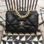 Replica Chanel Quilted Goatskin 19 Large Flap Bag AS1161 Black 2019 Collection CE03057