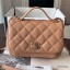 Replica Chanel Quilted Grained Calfskin Mini Messenger Flap Top Handle Bag A93067 Caramel 2019 Collection CE03260